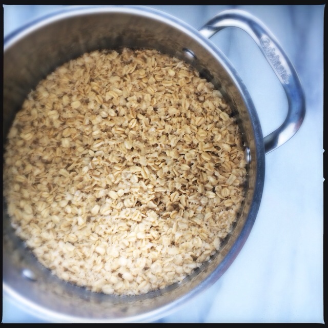 Oats after soaking for 6 hours.
